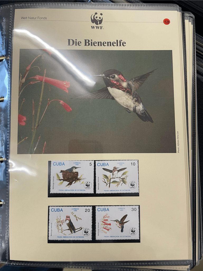 WWF Briefmarkenalbum. Cuba; Eire; Tuvalu; Niuafoʻou; Burundi; Antarktis; Guiné-Bissau; Island; Niue; Guyana; Finland; Gambia; 